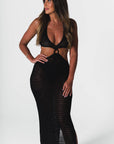 Lille Latest Black Crochet Maxi Dress